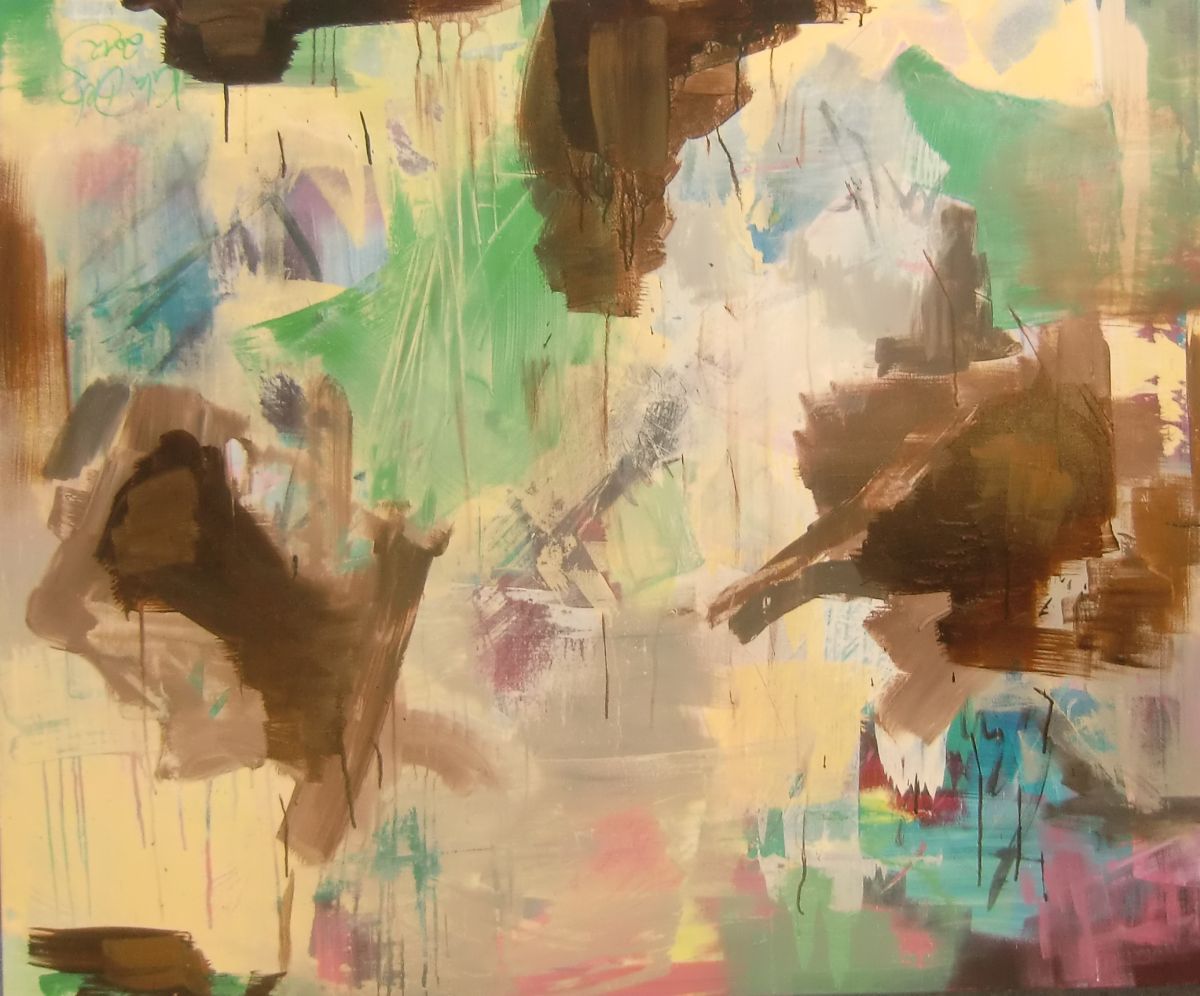 Abstrakt Grün Braun