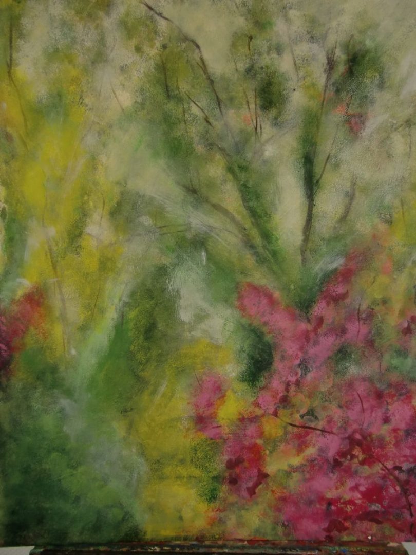 Apfelblüte auf Malpappe